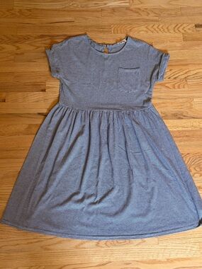 Black and White Striped Pocket Tee Skater Dress